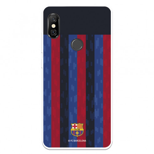 Funda para Xiaomi Redmi Note 6 del FC Barcelona Fondo Rayas Verticales  - Licencia Oficial FC Barcelona