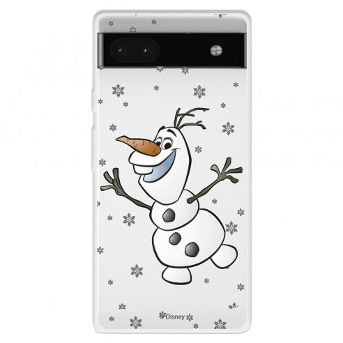 Funda para Google Pixel 6A Oficial de Disney Olaf Transparente - Frozen