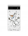 Funda para Google Pixel 6A Oficial de Disney Olaf Transparente - Frozen