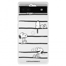 Funda para Google Pixel 6A Oficial de Peanuts Snoopy rayas - Snoopy