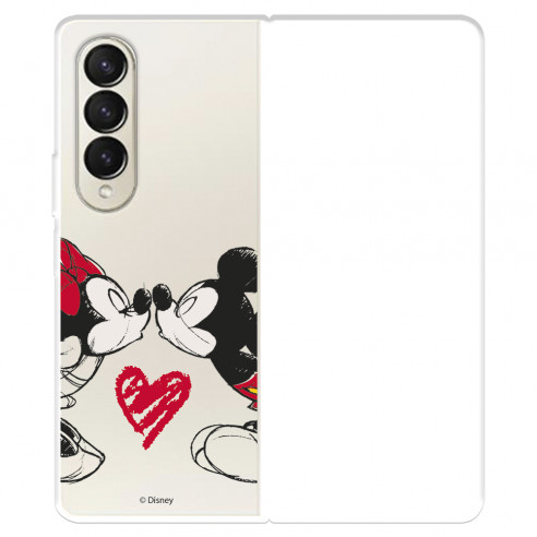 Funda para Samsung Galaxy Z Fold4 Oficial de Disney Mickey y Minnie Beso - Clásicos Disney