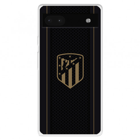 Funda para Google Pixel 6A del Atlético de Madrid Escudo Dorado Fondo Negro  - Licencia Oficial Atlético de Madrid