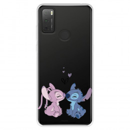 Funda para TCL 20Y Oficial de Disney Angel & Stitch Beso - Lilo & Stitch