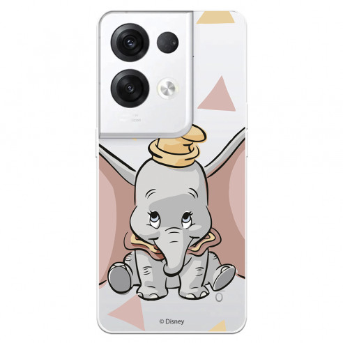 Funda para Oppo Reno 8 Pro Oficial de Disney Dumbo Silueta Transparente - Dumbo