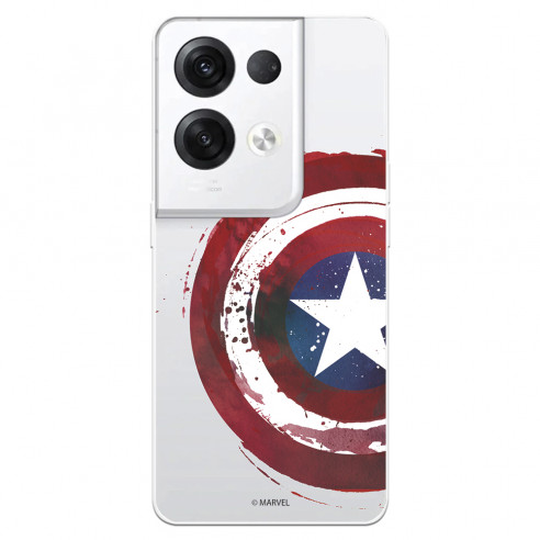 Funda para Oppo Reno 8 Pro Oficial de Marvel Capitán América Escudo Transparente - Marvel