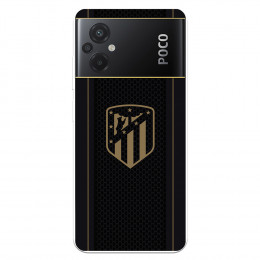 Funda para Xiaomi Poco M5 del Atlético de Madrid Escudo Dorado Fondo Negro  - Licencia Oficial Atlético de Madrid