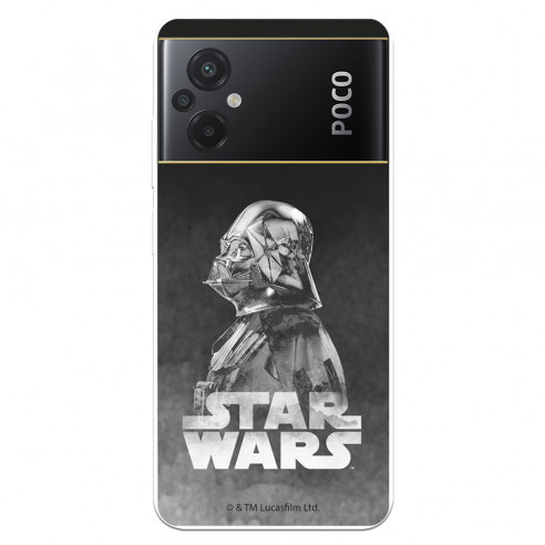 Funda para Xiaomi Poco M5 Oficial de Star Wars Darth Vader Fondo negro - Star Wars