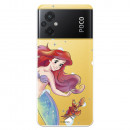 Funda para Xiaomi Poco M5 Oficial de Disney Ariel y Sebastián Burbujas - La Sirenita