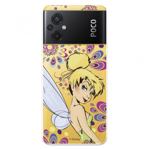 Funda para Xiaomi Poco M5 Oficial de Disney Campanilla Flores - Peter Pan