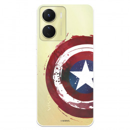 Funda para Vivo Y16 Oficial de Marvel Capitán América Escudo Transparente - Marvel