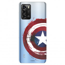 Funda para ZTE Blade A72 Oficial de Marvel Capitán América Escudo Transparente - Marvel