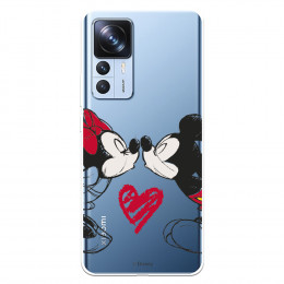 Funda para Xiaomi 12T Pro Oficial de Disney Mickey y Minnie Beso - Clásicos Disney