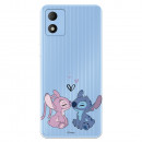 Funda para TCL 305i Oficial de Disney Angel & Stitch Beso - Lilo & Stitch