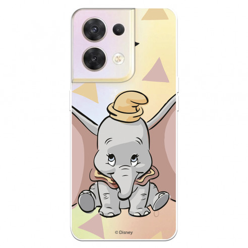 Funda para Oppo Reno 8 Oficial de Disney Dumbo Silueta Transparente - Dumbo