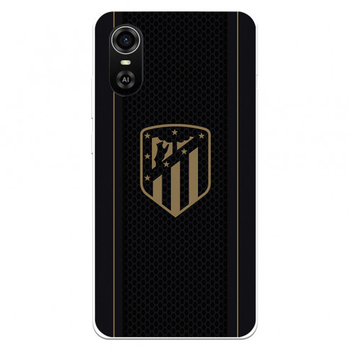 Funda para ZTE Blade A31 Plus del Atlético de Madrid Escudo Dorado Fondo Negro  - Licencia Oficial Atlético de Madrid