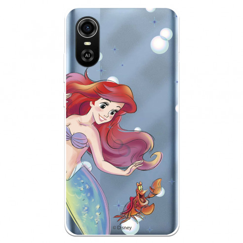 Funda para ZTE Blade A31 Plus Oficial de Disney Ariel y Sebastián Burbujas - La Sirenita