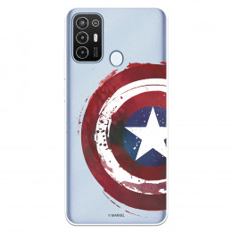 Funda para ZTE Blade A52 Oficial de Marvel Capitán América Escudo Transparente - Marvel