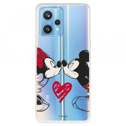 Funda para Realme 9 4G Oficial de Disney Mickey y Minnie Beso - Clásicos Disney