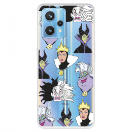 Funda para Realme 9 4G Oficial de Disney Villanas Patrón - Villanas Disney