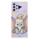 Funda para Samsung Galaxy A72 4G Oficial de Disney Dumbo Silueta Transparente - Dumbo