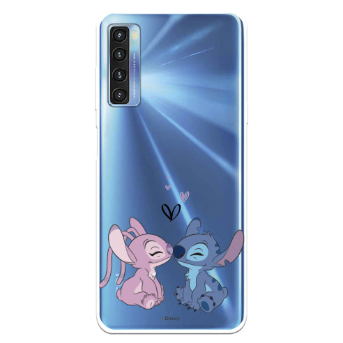 Funda para TCL 20L Oficial de Disney Angel & Stitch Beso - Lilo & Stitch