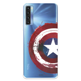 Funda para TCL 20L Plus Oficial de Marvel Capitán América Escudo Transparente - Marvel