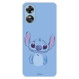 Funda para Oppo A17 Oficial de Disney Stitch Azul - Lilo & Stitch