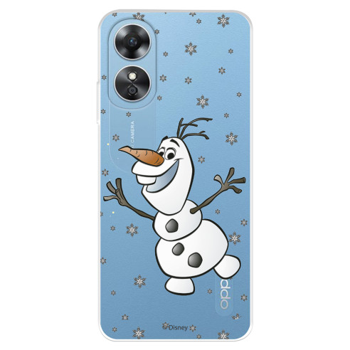 Funda para Oppo A17 Oficial de Disney Olaf Transparente - Frozen