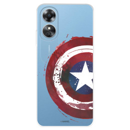 Funda para Oppo A17 Oficial de Marvel Capitán América Escudo Transparente - Marvel