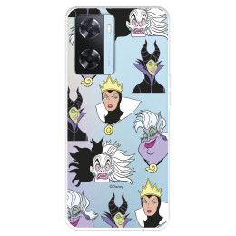 Funda para Oppo A57s Oficial de Disney Villanas Patrón - Villanas Disney