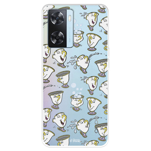 Funda para Oppo A57s Oficial de Disney Chip Potts Siluetas - La Bella y la Bestia