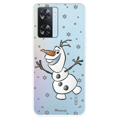 Funda para Oppo A57s Oficial de Disney Olaf Transparente - Frozen