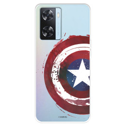 Funda para Oppo A57s Oficial de Marvel Capitán América Escudo Transparente - Marvel