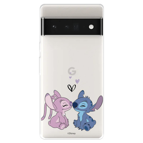 Funda para Google Pixel 7 Pro Oficial de Disney Angel & Stitch Beso - Lilo & Stitch