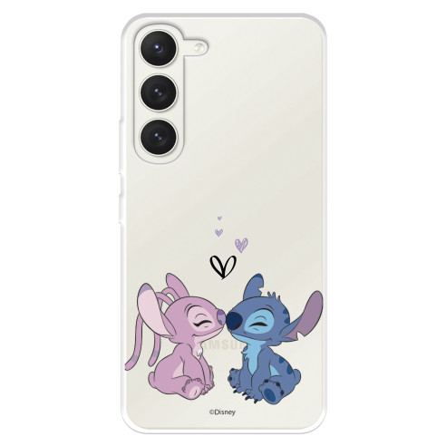 Funda para Samsung Galaxy S23 Oficial de Disney Angel & Stitch Beso - Lilo & Stitch