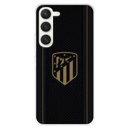 Funda para Samsung Galaxy S23 del Atlético de Madrid Escudo Dorado Fondo Negro  - Licencia Oficial Atlético de Madrid