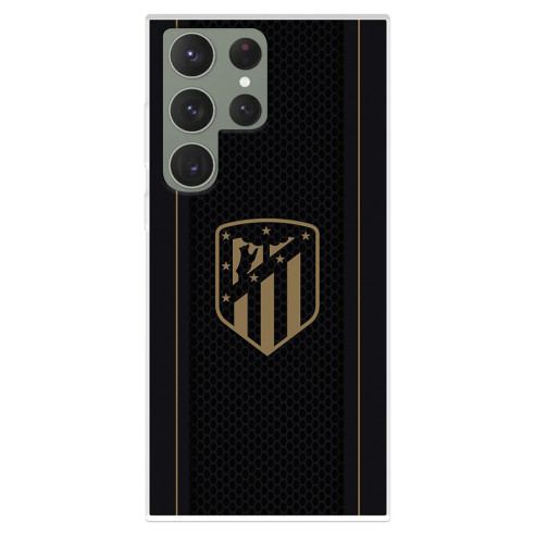 Funda para Samsung Galaxy S23 Ultra del Atlético de Madrid Escudo Dorado Fondo Negro  - Licencia Oficial Atlético de Madrid