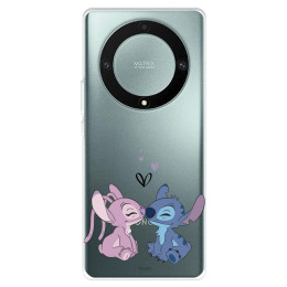 Funda para Huawei Honor Magic5 Lite Oficial de Disney Angel & Stitch Beso - Lilo & Stitch