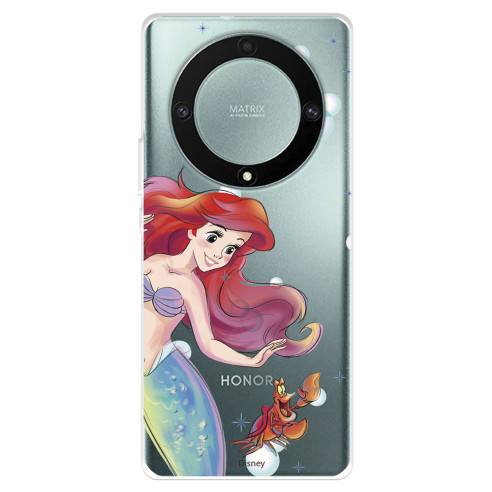 Funda para Huawei Honor Magic5 Lite Oficial de Disney Ariel y Sebastián Burbujas - La Sirenita