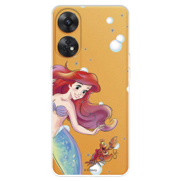 Funda para Oppo Reno 8T Oficial de Disney Ariel y Sebastián Burbujas - La Sirenita