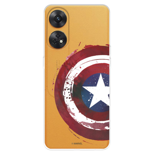 Funda para Oppo Reno 8T Oficial de Marvel Capitán América Escudo Transparente - Marvel