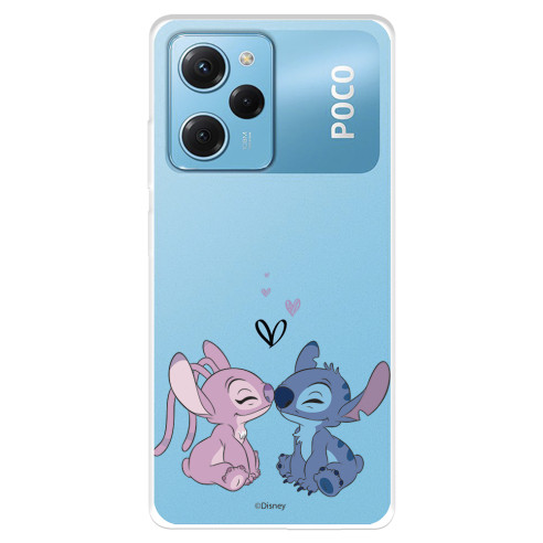 Funda para Xiaomi Poco X5 Pro 5G Oficial de Disney Angel & Stitch Beso - Lilo & Stitch