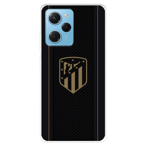 Funda para Xiaomi Poco X5 Pro 5G del Atlético de Madrid Escudo Dorado Fondo Negro  - Licencia Oficial Atlético de Madrid