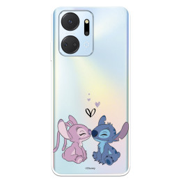 Funda para Huawei Honor X7A Oficial de Disney Angel & Stitch Beso - Lilo & Stitch