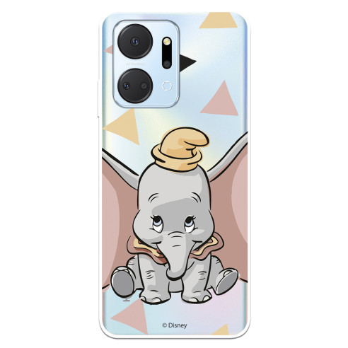 Funda para Huawei Honor X7A Oficial de Disney Dumbo Silueta Transparente - Dumbo