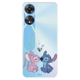 Funda para Oppo A78 5G Oficial de Disney Angel & Stitch Beso - Lilo & Stitch