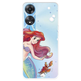 Funda para Oppo A78 5G Oficial de Disney Ariel y Sebastián Burbujas - La Sirenita