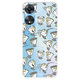 Funda para Oppo A78 5G Oficial de Disney Chip Potts Siluetas - La Bella y la Bestia