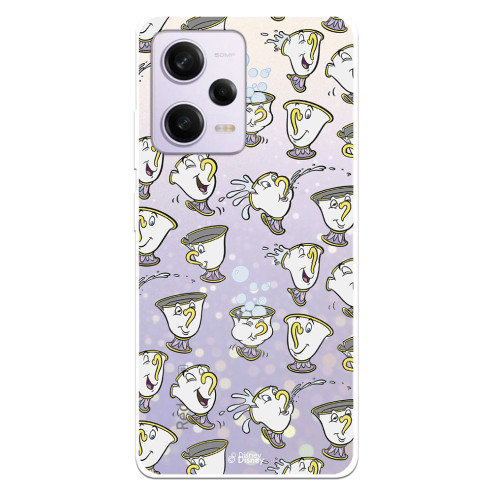 Funda para Xiaomi Redmi Note 12 Pro 5G Oficial de Disney Chip Potts Siluetas - La Bella y la Bestia