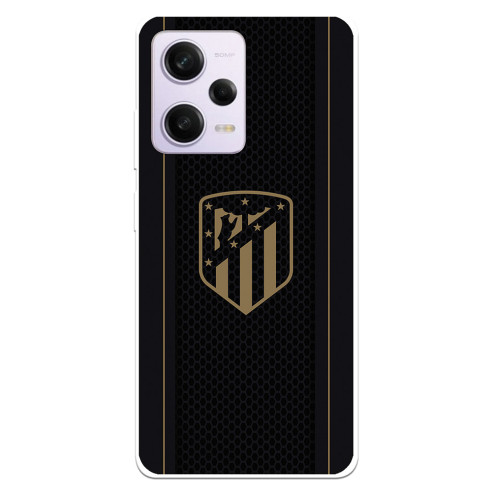 Funda para Xiaomi Redmi Note 12 Pro 5G del Atlético de Madrid Escudo Dorado Fondo Negro  - Licencia Oficial Atlético de Madrid